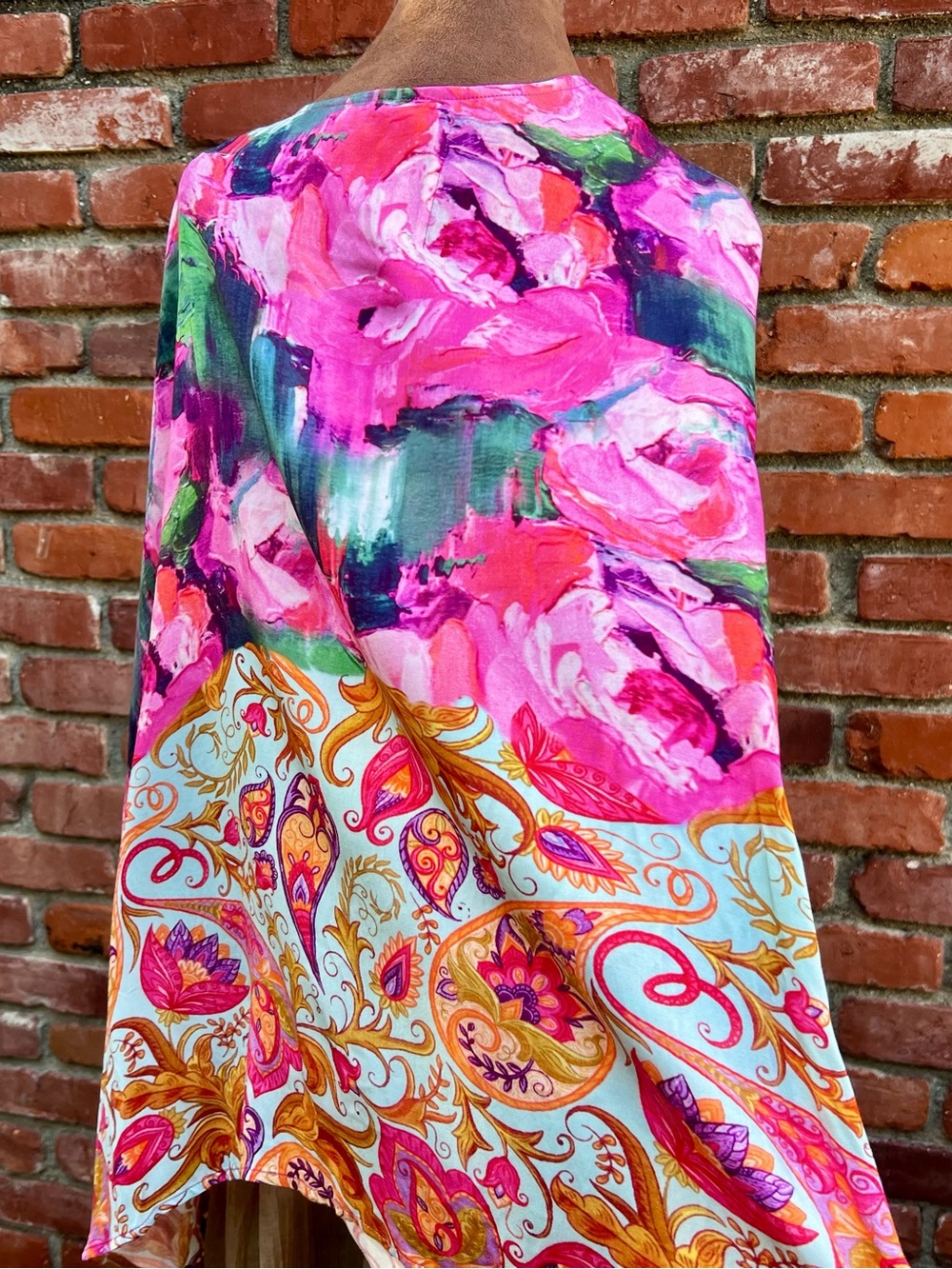 A Rare Bird Pink Rose Women's High Low Boho Duster Kimono Wrap